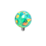 Fire Opal Sparkle Ball Dermal Anchor Top-Green Opal