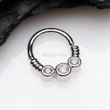 Detail View 1 of Trine Essence Sparkle Bendable Seamless Hoop Ring-Clear Gem
