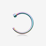 Implant Grade Titanium PVD Colorline Basic Nose Hoop Ring-Rainbow