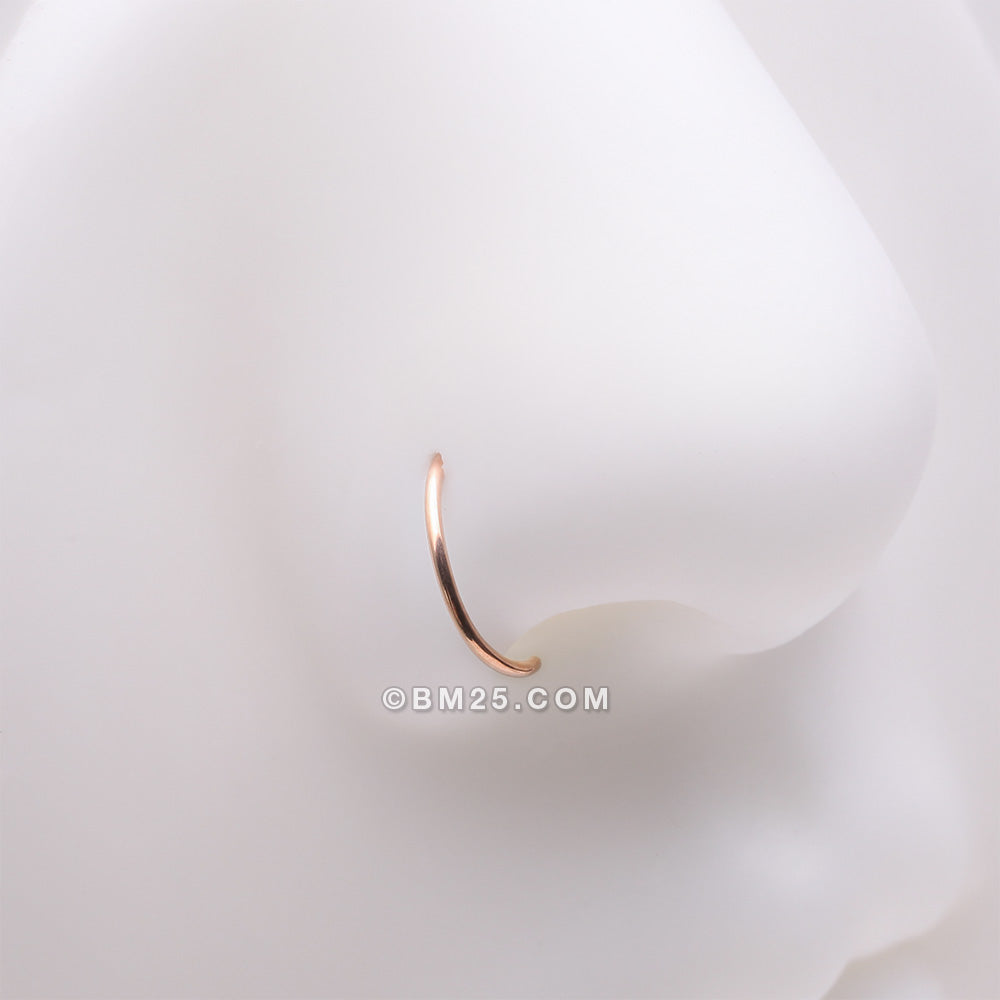 Detail View 1 of Implant Grade Titanium Rose Gold D-Shaped Flat Circle Top Nose Hoop