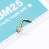 Detail View 4 of Implant Grade Titanium Golden Star Icon L-Shaped Nose Ring