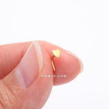 Detail View 2 of Implant Grade Titanium Golden Heart Icon L-Shaped Nose Ring