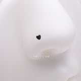 Detail View 1 of Implant Grade Titanium Blackline Heart Icon L-Shaped Nose Ring