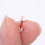Detail View 2 of Implant Grade Titanium Rose Gold Crescent Moon Top Internally Threaded Flat Back Stud Labret