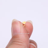 Detail View 2 of Implant Grade Titanium Golden Heart Top Internally Threaded Flat Back Stud Labret