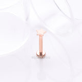 Detail View 1 of Implant Grade Titanium Rose Gold Star Top Internally Threaded Flat Back Stud Labret