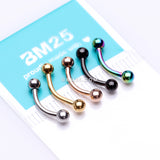 Detail View 1 of 5 Pcs Pack of Assorted Color Plated Steel Curved Barbells