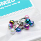 Detail View 1 of 5 Pcs Pack of Assorted Color Iridescent Metallic Coated Steel Curved Barbells