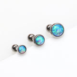 3 Pcs of Assorted Size Fire Opal Top Cartilage Tragus Barbell Stud Package