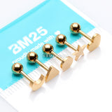 Detail View 1 of 5 Pcs Pack of Golden Assorted Shapes Cartilage Tragus Barbell Earrings