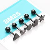 Detail View 1 of 5 Pcs Pack of Blackline Assorted Shapes Cartilage Tragus Barbell Earrings