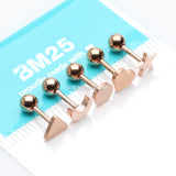 Detail View 1 of 5 Pcs Pack of Rose Gold Assorted Shapes Cartilage Tragus Barbell Earrings