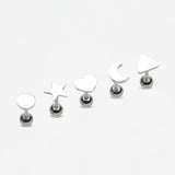 5 Pcs of Assorted Shapes Cartilage Tragus Barbell Earring Package
