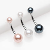 3 Pcs of Assorted Color Pearlescent Luster Ball Belly Button Ring Package