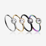 4 Pcs of Assorted Color Plated Press-Fit Gem Bendable Hoop Ring Package