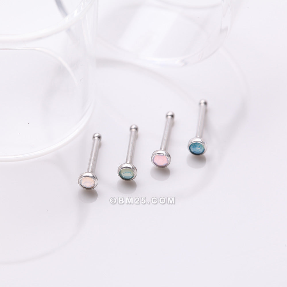 Detail View 1 of 4 Pcs of Assorted Opalite Stone Gem Nose Stud Package