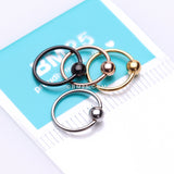 Detail View 1 of 4 Pcs Pack of Assorted Color Plated Fixed Ball CBR Style Bendable Hoop Rings