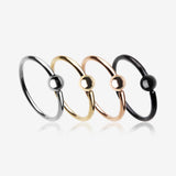 4 Pcs Pack of Assorted Color Plated Fixed Ball CBR Style Bendable Hoop Rings