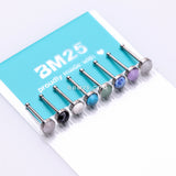 Detail View 1 of 8 Pcs Pack of Assorted Natural Stone Set Top Steel Nose Stud Rings
