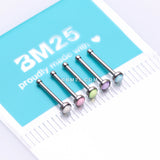 Detail View 1 of 5 Pcs Pack Of Assorted Color Iridescent Revo Bezel Set Nose Stud Rings