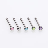 5 Pcs of Assorted Color Iridescent Revo Bezel Set Nose Stud Ring Package