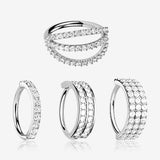 4 Pcs of Assorted Multi-Gem Lined Bendable Hoop Ring Package