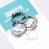 Detail View 3 of 3 Pcs of Assorted Dainty Gem Bendable Hoop Ring with Clear Retainer Package-Clear Gem