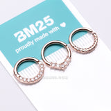 Detail View 3 of 3 Pcs of Assorted Rose Gold Essential Bendable Hoop Ring Package