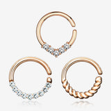 3 Pcs of Assorted Rose Gold Essential Bendable Hoop Ring Package