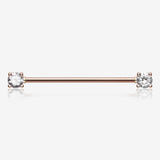 Rose Gold Dainty Sparkles Industrial Barbell