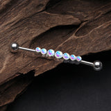 Detail View 1 of Iridescent Revo Dazzling Row Sparkle Industrial Barbell