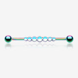 Colorline Iridescent Revo Dazzling Row Sparkle Industrial Barbell-Rainbow