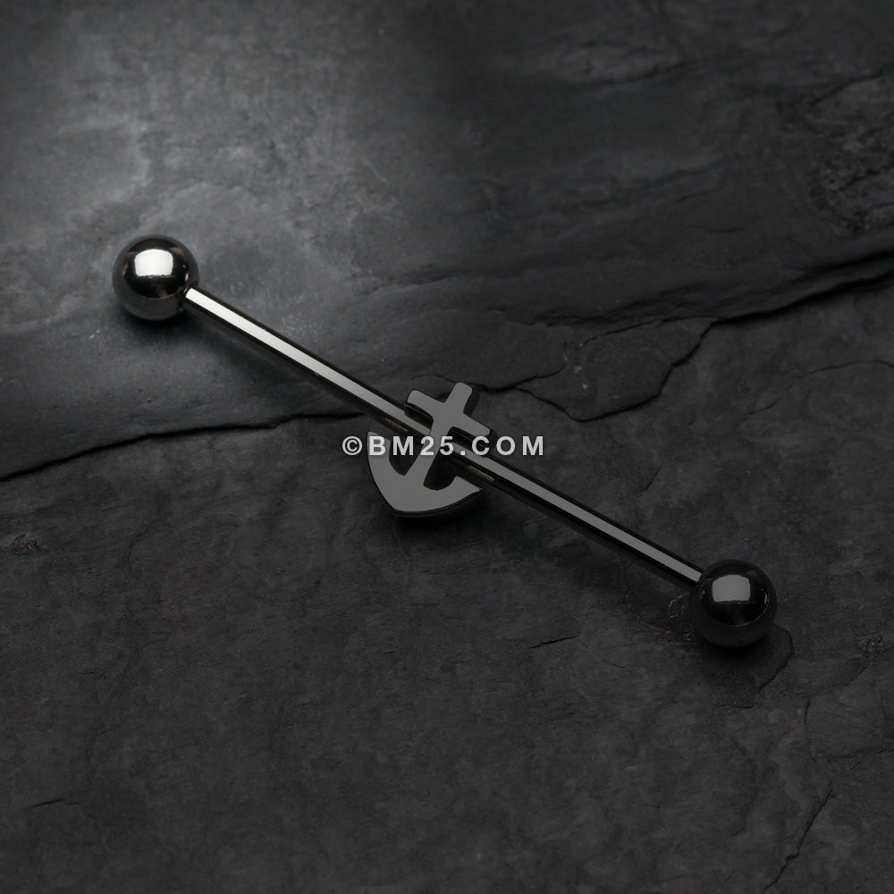 Detail View 1 of Dainty Anchor Industrial Barbell-Steel