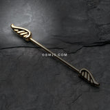 Detail View 1 of Golden Angelic Wings Industrial Barbell-Gold