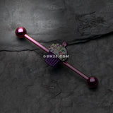 Detail View 1 of Colorline Cupcake Delight Multi-Gem Industrial Barbell-Purple