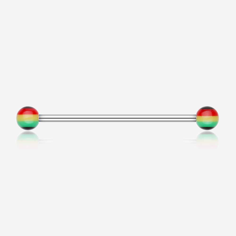 Rasta Jamaican Industrial Barbell-Rainbow/Multi-Color