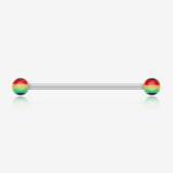 Rasta Jamaican Industrial Barbell-Rainbow/Multi-Color