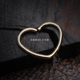 Detail View 1 of Golden Heart Bendable Twist Hoop Ring-Gold