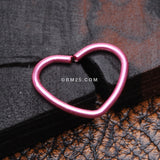 Detail View 1 of Colorline Heart Bendable Twist Hoop Ring-Pink