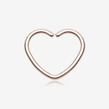 Rose Gold Heart Bendable Twist Hoop Ring