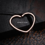 Detail View 1 of Rose Gold Heart Bendable Twist Hoop Ring-Rose Gold