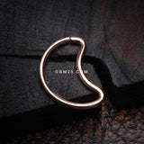 Detail View 1 of Rose Gold Crescent Moon Bendable Twist Hoop Ring-Rose Gold