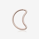 Rose Gold Crescent Moon Bendable Twist Hoop Ring