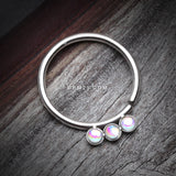 Detail View 1 of Iridescent Revo Triple Sparkle Bendable Twist Hoop Ring