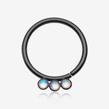 Colorline Iridescent Revo Triple Sparkle Bendable Twist Hoop Ring