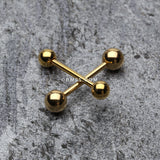 Gold Plated Basic Steel Barbell-Gold