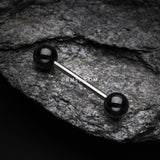 Detail View 1 of Colorline PVD Ball Top Steel Barbell-Black