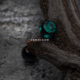 Detail View 1 of Colorline PVD Aurora Gem Ball Steel Barbell Tongue Ring-Black/Teal