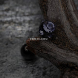 Detail View 1 of Colorline PVD Aurora Gem Ball Steel Barbell Tongue Ring-Black/Tanzanite