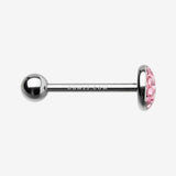 Detail View 1 of Multi-Gem Sparkle Barbell Tongue Ring-Pink